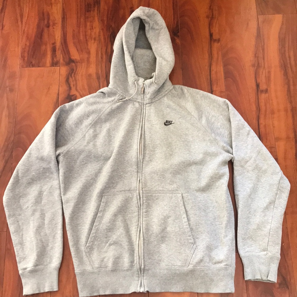 Nike Men’s Zip Up Hooded Sweater Jacket Gray XL